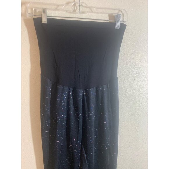 Motherhood Maternity Athletic Leggings with Belly Band Womens Small Black AC7 - Picture 2 of 6